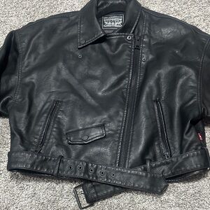 Levi's Black Leather Moto Jacket